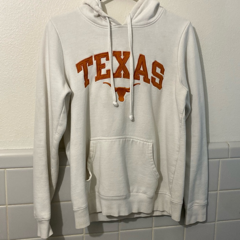 White hoodie/Texas longhorns